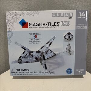 Clear MAGNA-TILES Ice 16-Piece Magnetic Construction Set, The ORIGINAL Magnetic